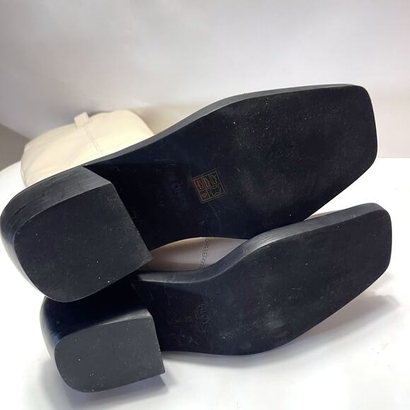 ALOHAS Cattle Cowboy Leather Squre Toe Tall Boots in Ivory Size 7-7.5 - Picture 15 of 16